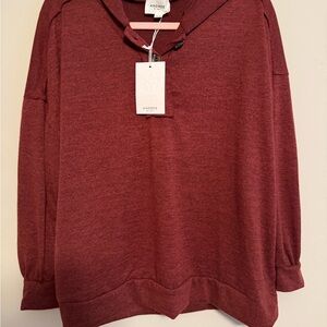 ANDREE BY UNIT Maroon Knit Top XL NWT reddish/ burgundy / maroon.